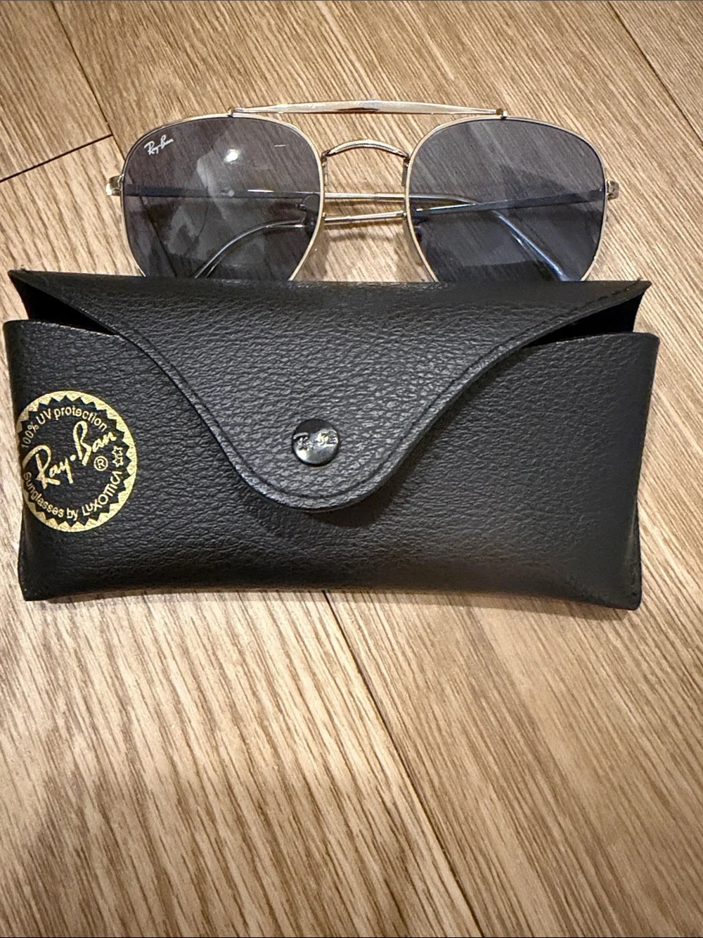 Ray-Ban Silver Frame Black/Gray Lens Aviator Sunglasses